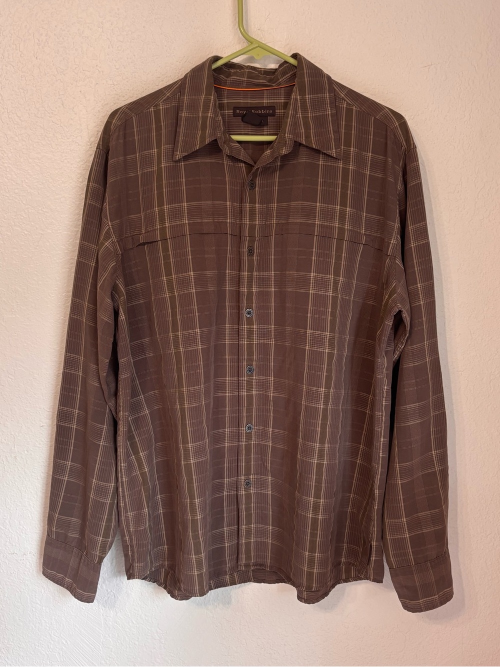 Royal Robbins Gorpcore Modal Blend Plaid Button Down Shirt Large